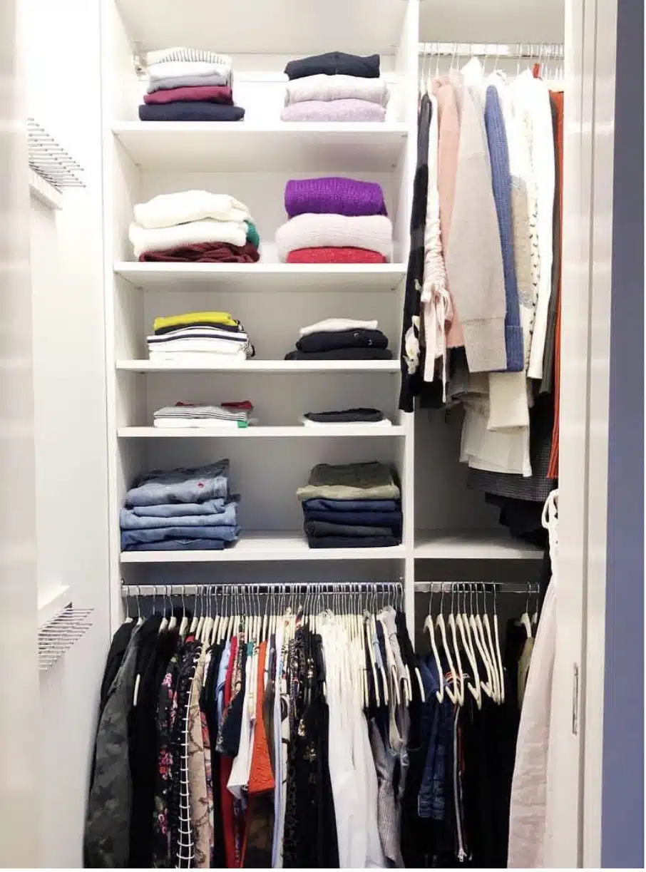 a home closet perfectly organized