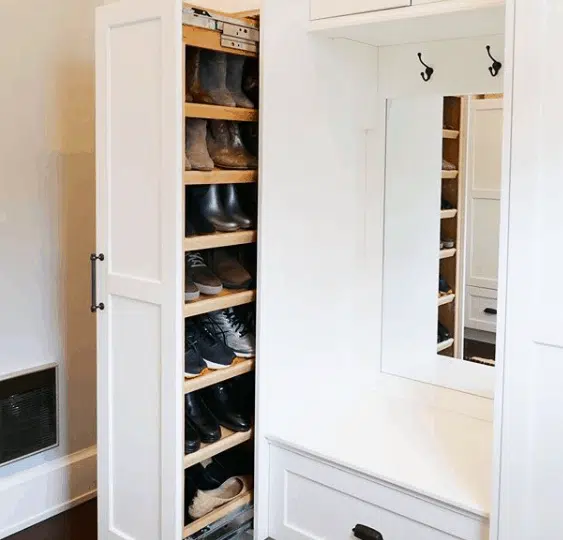 roll out shelved shoe storage
