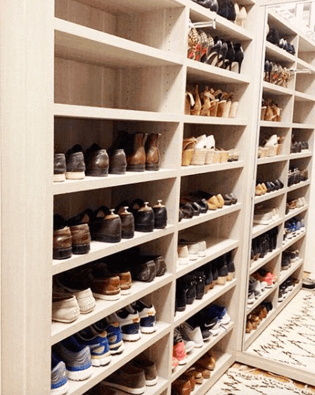 in wall shoe storage