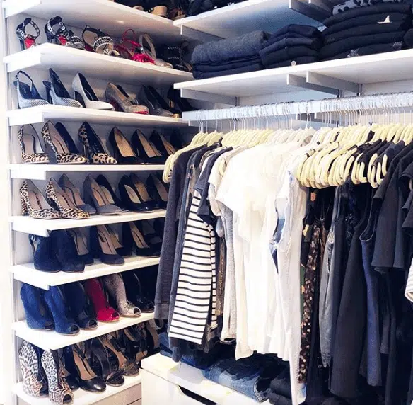 Instagram closet with shoes