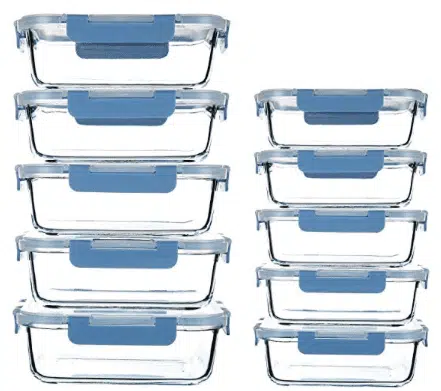  C CREST Glass Food Storage Bowls with Airtight Lids