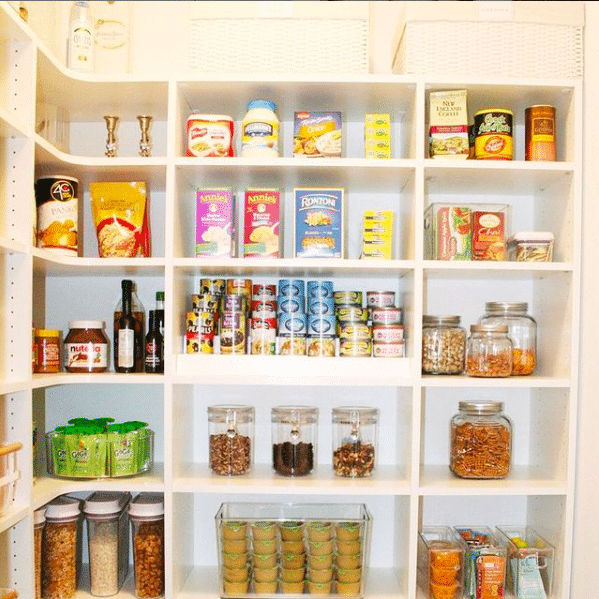 A highly organized pantry