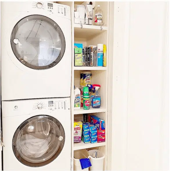 A tiny but functional laundry room
