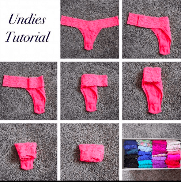 A tutorial for how to fold underwear