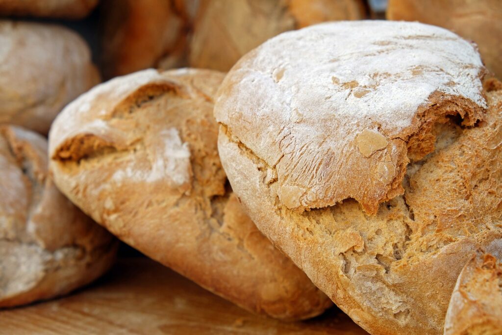 crusty loaves of bread